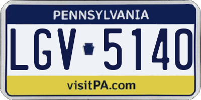 PA license plate LGV5140