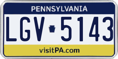 PA license plate LGV5143