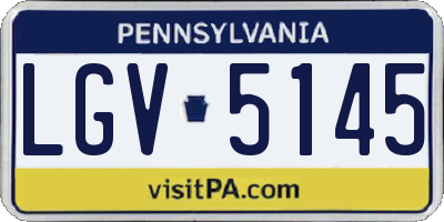 PA license plate LGV5145