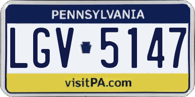 PA license plate LGV5147