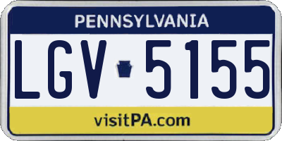 PA license plate LGV5155