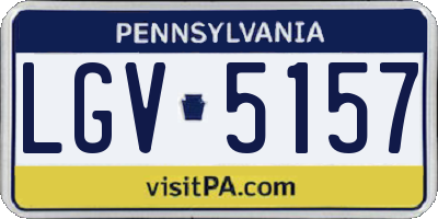 PA license plate LGV5157