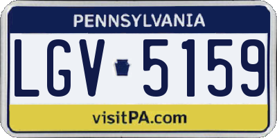 PA license plate LGV5159