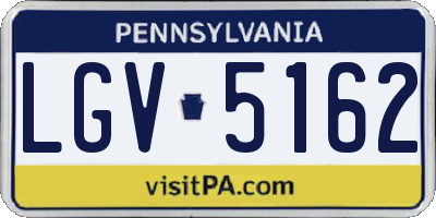 PA license plate LGV5162