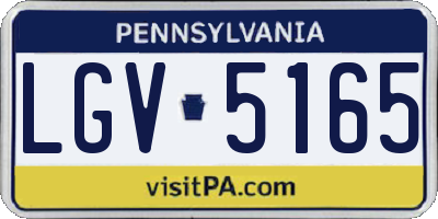 PA license plate LGV5165