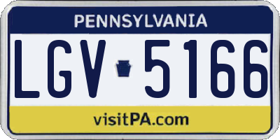 PA license plate LGV5166