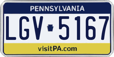 PA license plate LGV5167