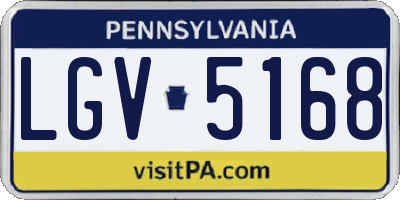 PA license plate LGV5168