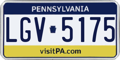 PA license plate LGV5175