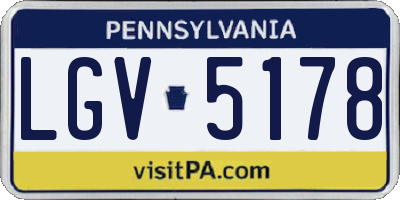 PA license plate LGV5178