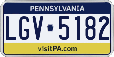 PA license plate LGV5182