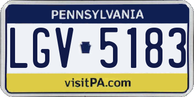 PA license plate LGV5183