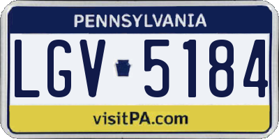 PA license plate LGV5184