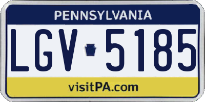 PA license plate LGV5185