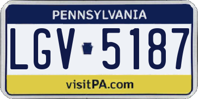 PA license plate LGV5187