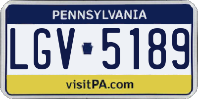 PA license plate LGV5189