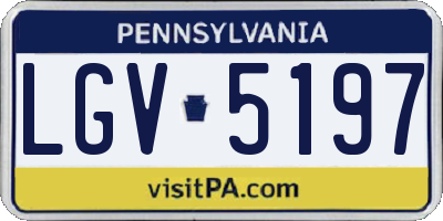 PA license plate LGV5197