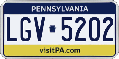 PA license plate LGV5202