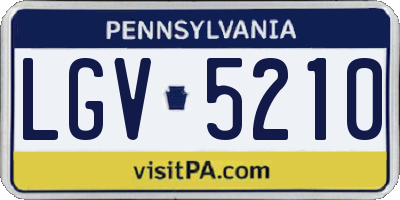 PA license plate LGV5210