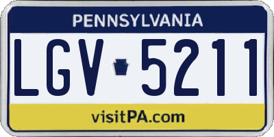 PA license plate LGV5211
