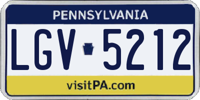 PA license plate LGV5212