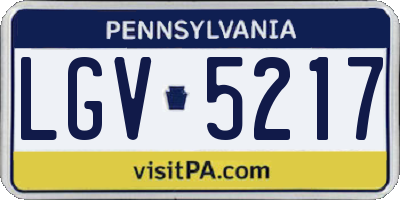 PA license plate LGV5217