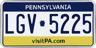 PA license plate LGV5225