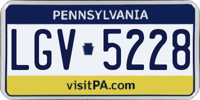 PA license plate LGV5228