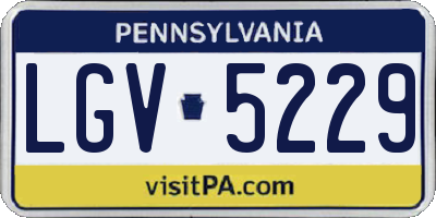 PA license plate LGV5229