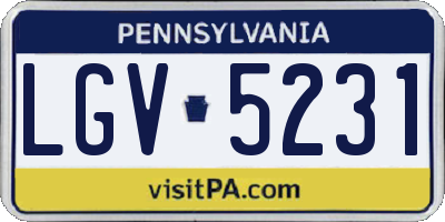 PA license plate LGV5231