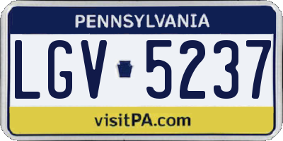 PA license plate LGV5237