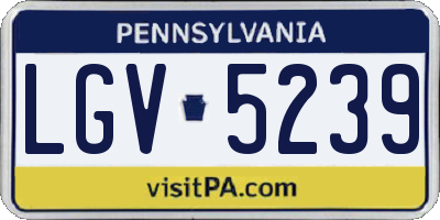 PA license plate LGV5239
