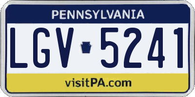 PA license plate LGV5241
