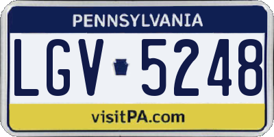PA license plate LGV5248