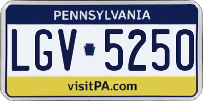 PA license plate LGV5250