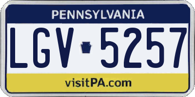 PA license plate LGV5257