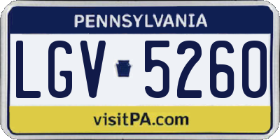 PA license plate LGV5260