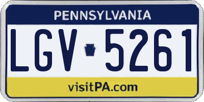 PA license plate LGV5261