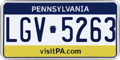 PA license plate LGV5263