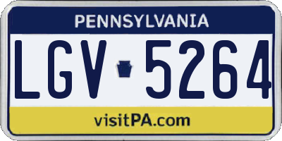 PA license plate LGV5264