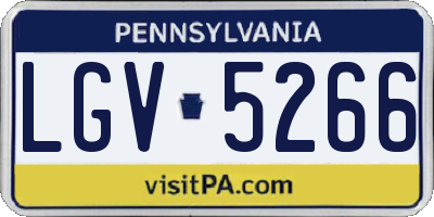 PA license plate LGV5266