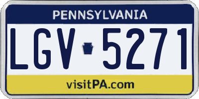 PA license plate LGV5271