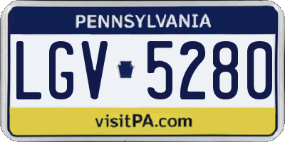 PA license plate LGV5280