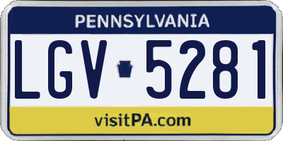 PA license plate LGV5281