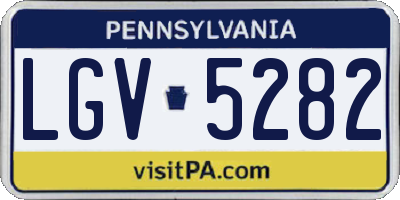 PA license plate LGV5282