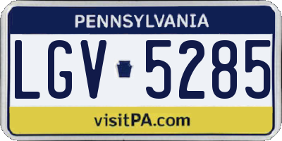 PA license plate LGV5285