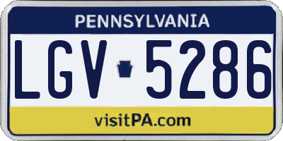 PA license plate LGV5286