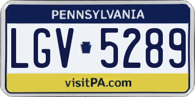 PA license plate LGV5289