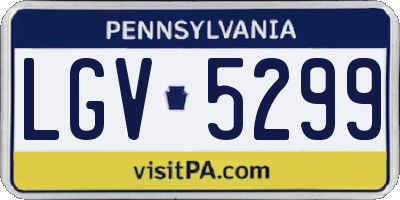 PA license plate LGV5299