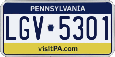 PA license plate LGV5301